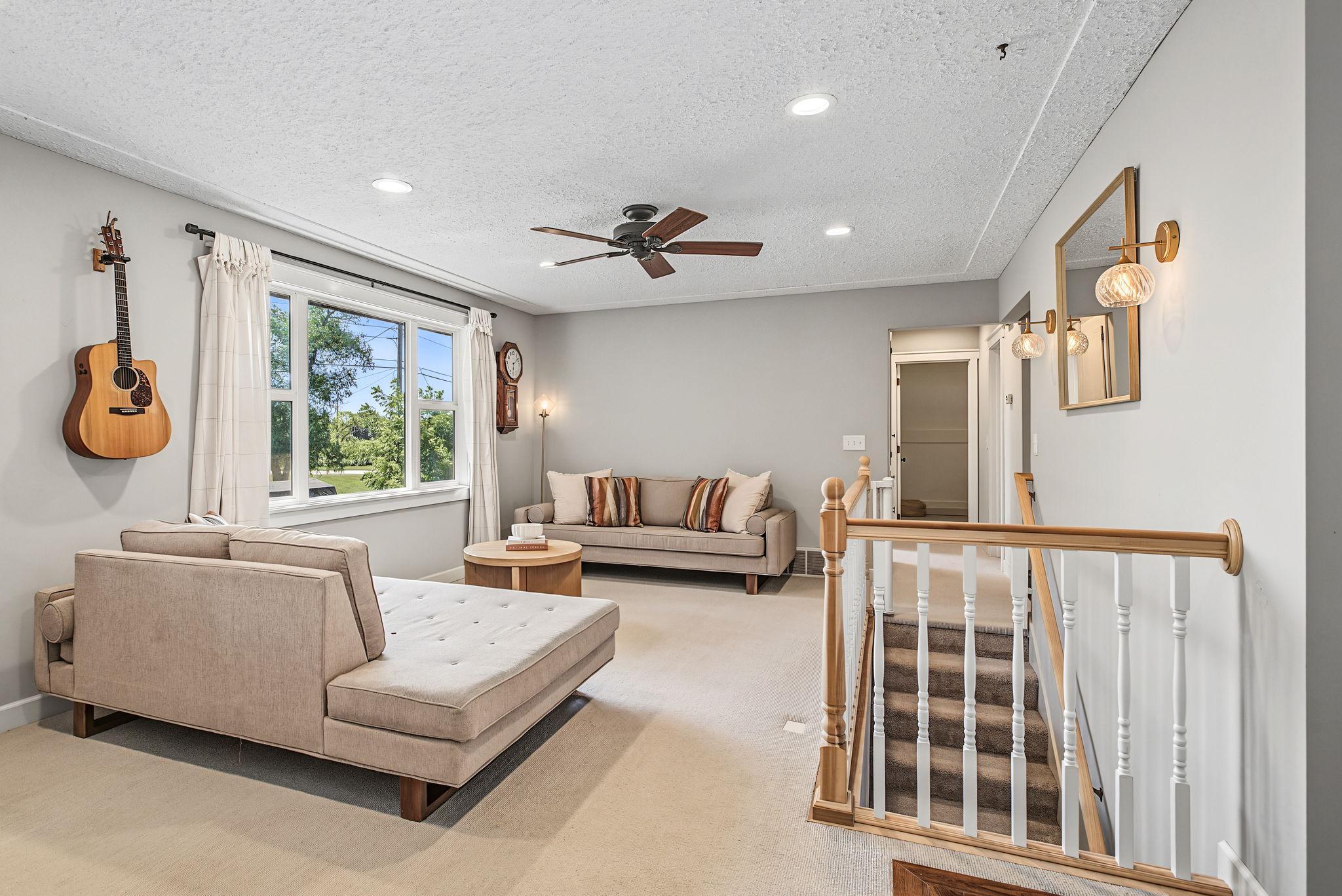 Living room with lots of natural light