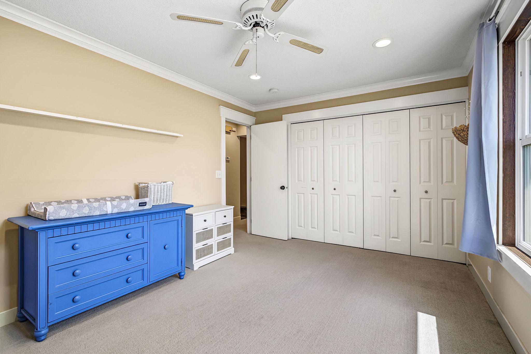 Dual closets in Bedroom 1