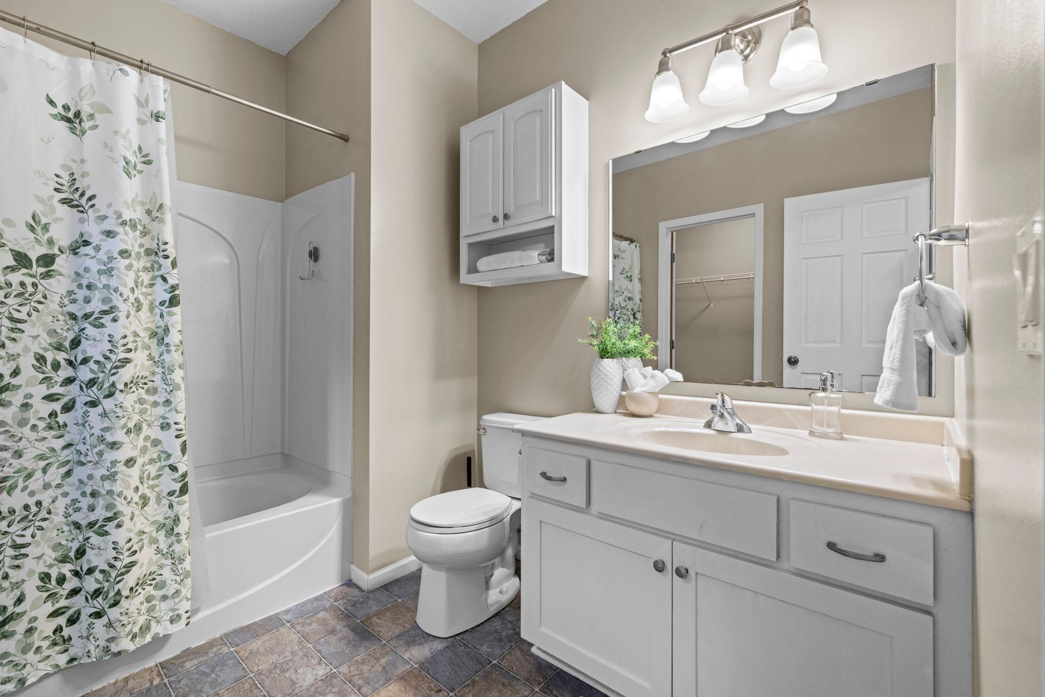 Full bathroom on the lower level.