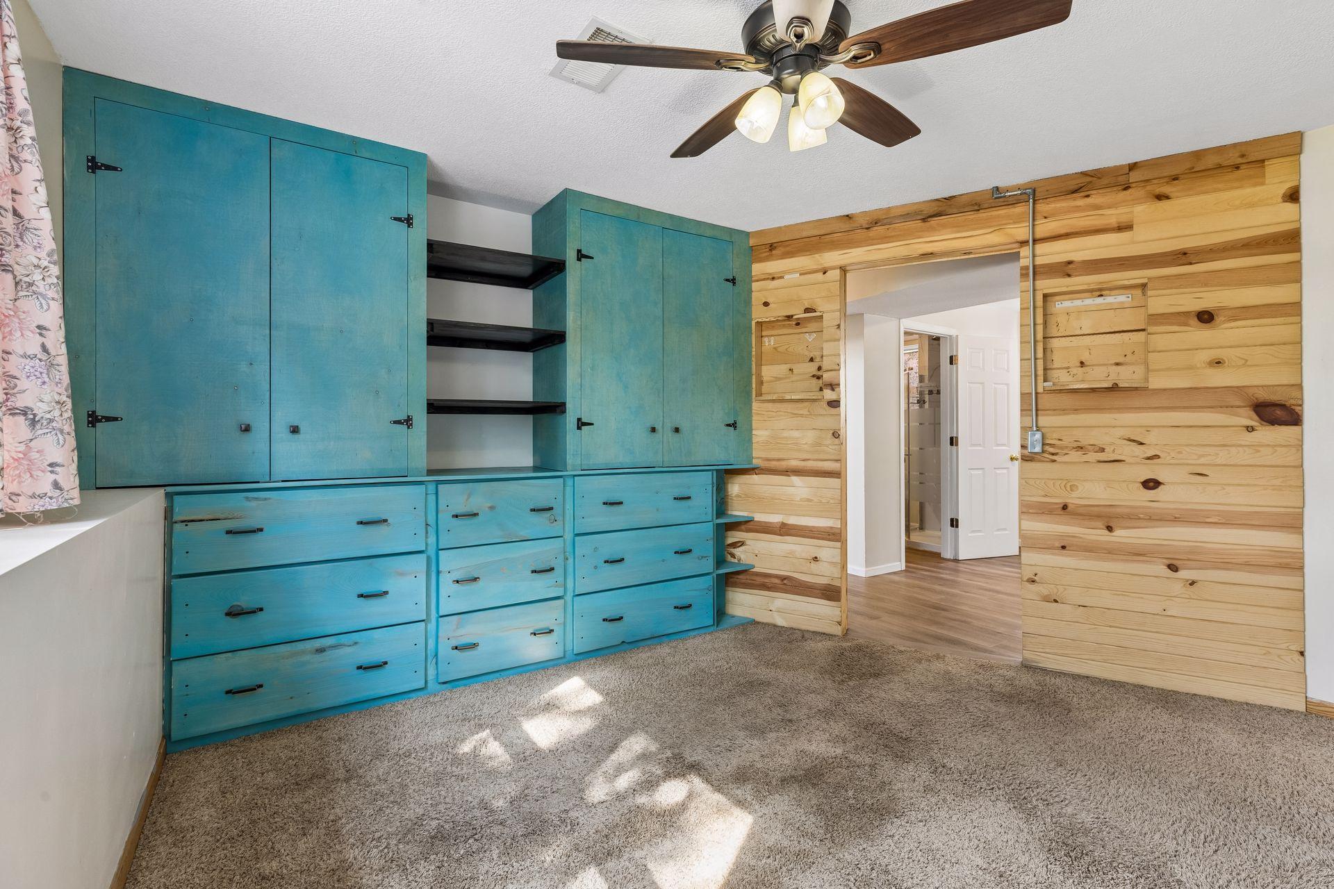 Bedroom with built ins