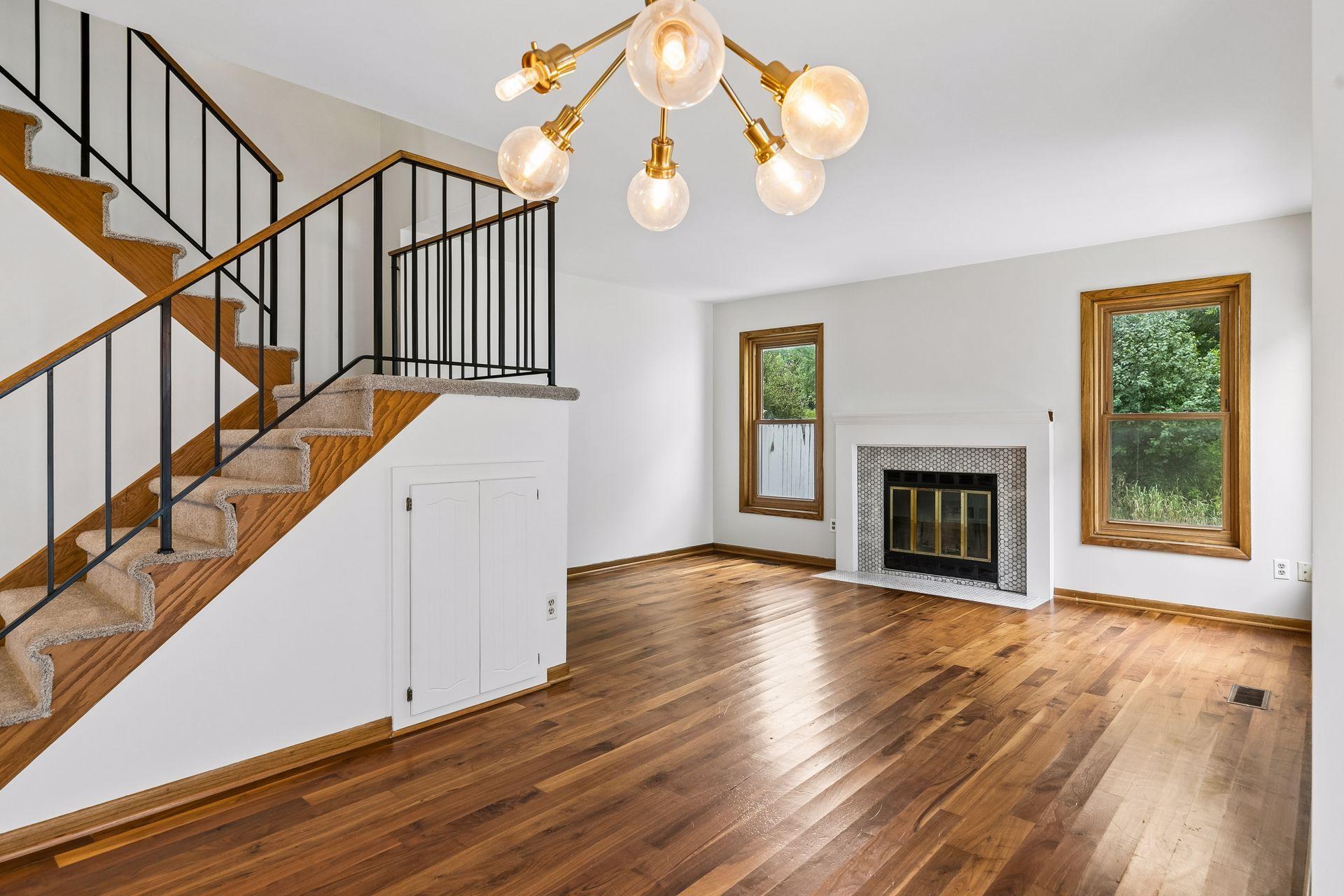 Looking towards the living room. There is also storage under the steps.