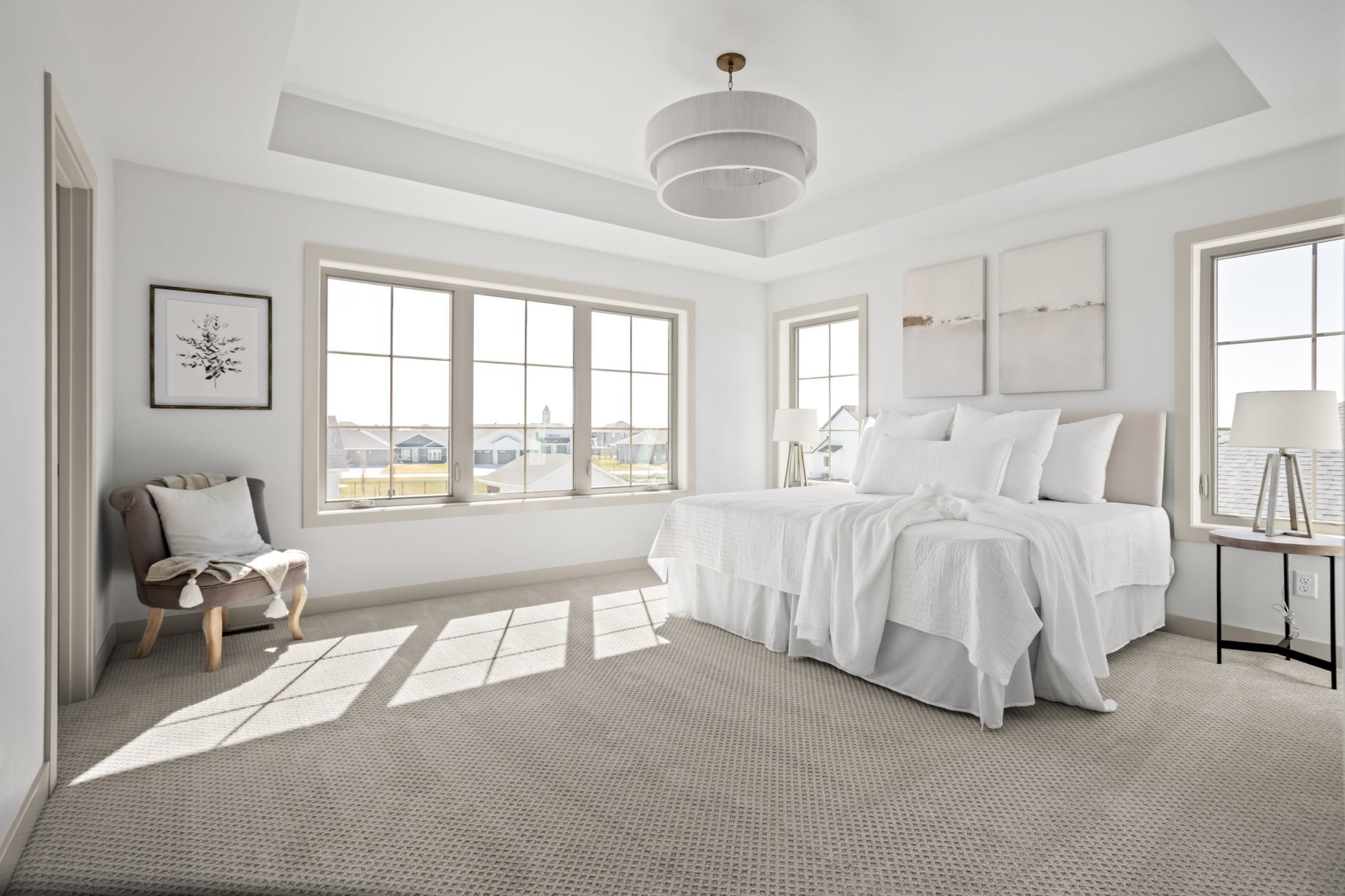 Primary Bedroom with Tray Ceiling