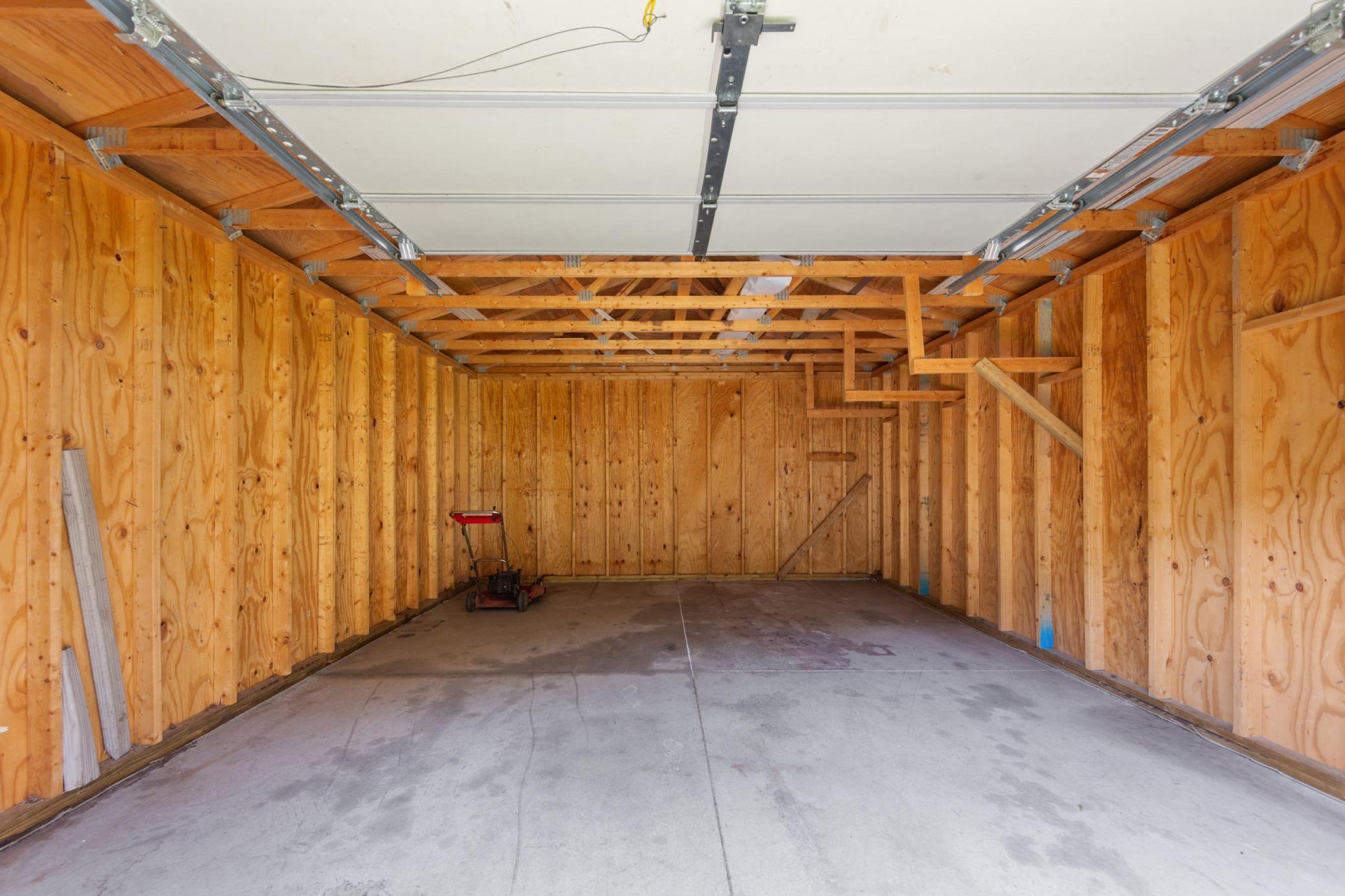 Inside of detached garage
