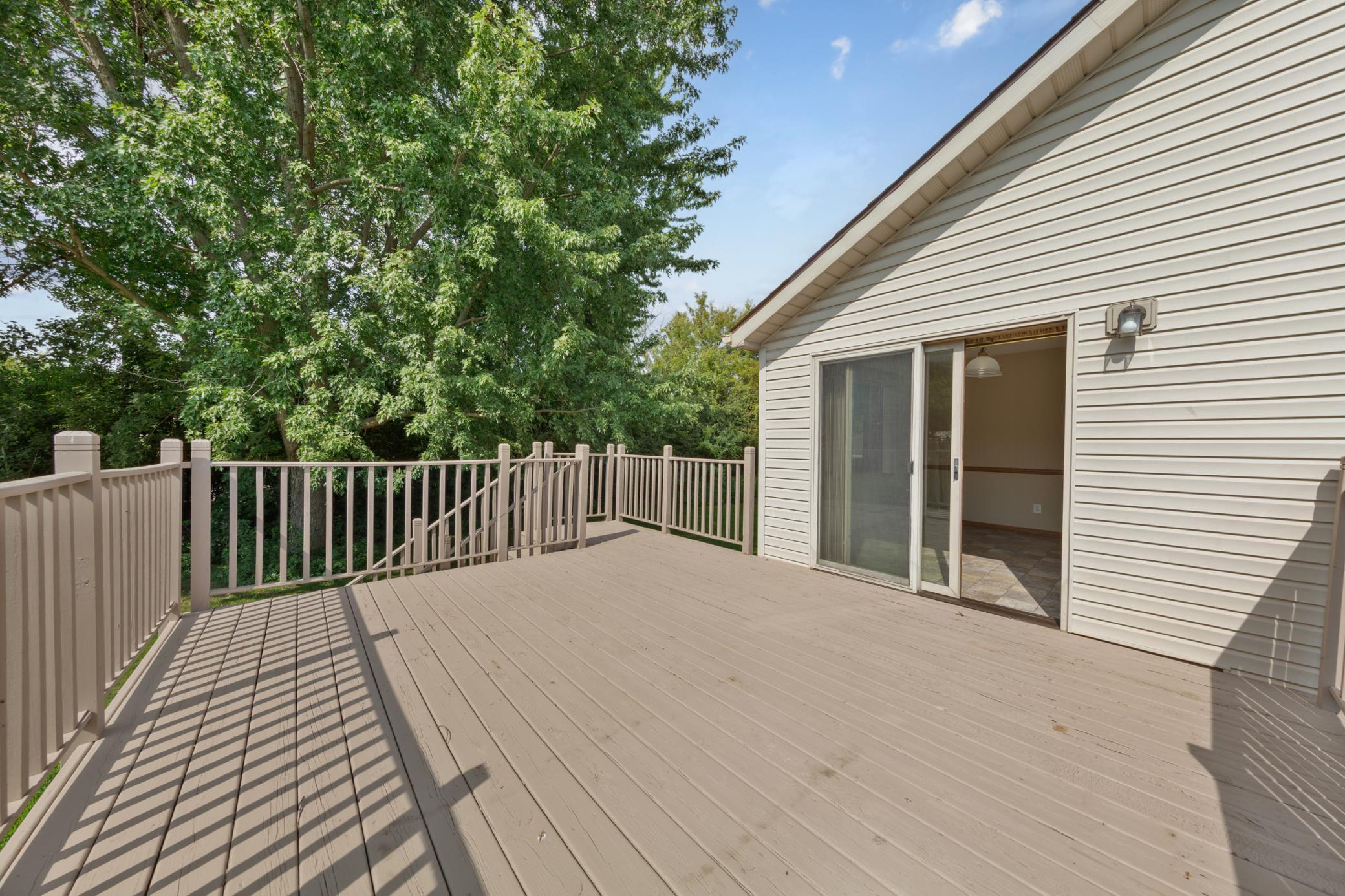Deck walks down to the backyard