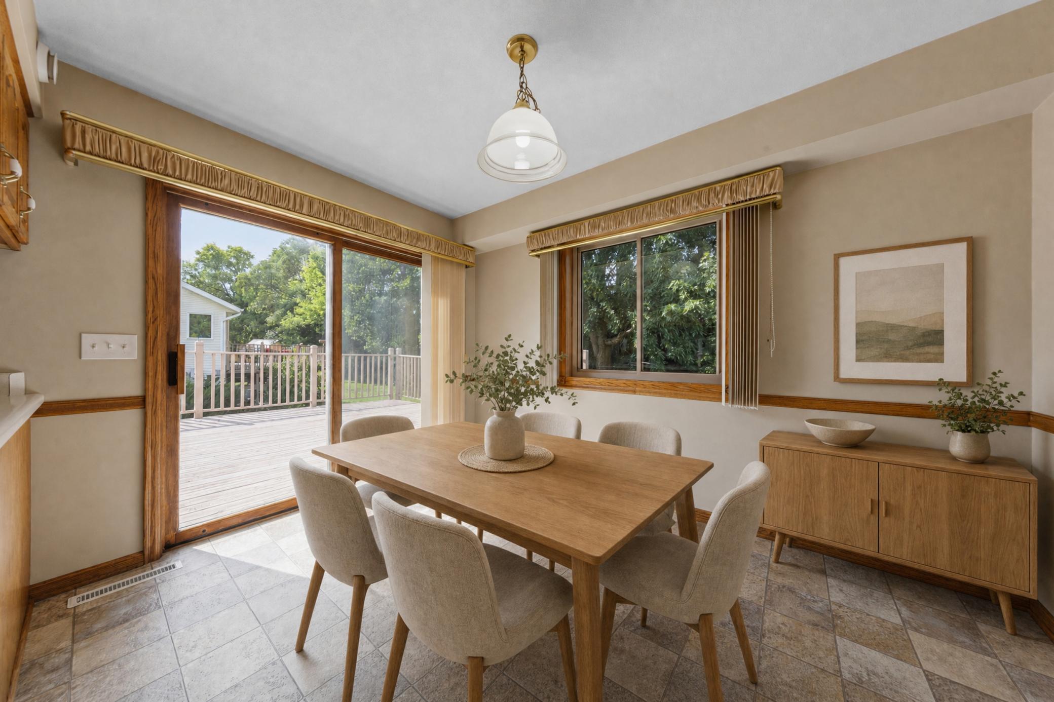 Dining room, virtually staged