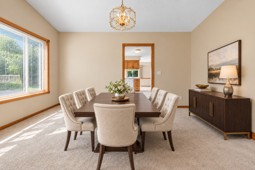 Formal dining room, virtually staged