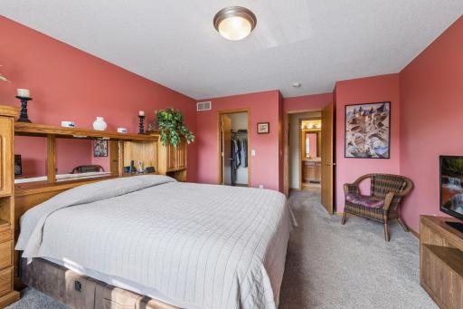 Large primary bedroom with large walk-in closet