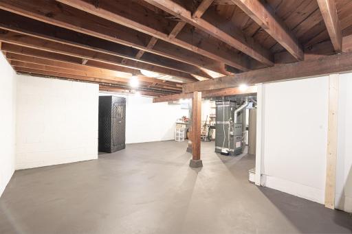 Basement - floors recently painted - open canvas