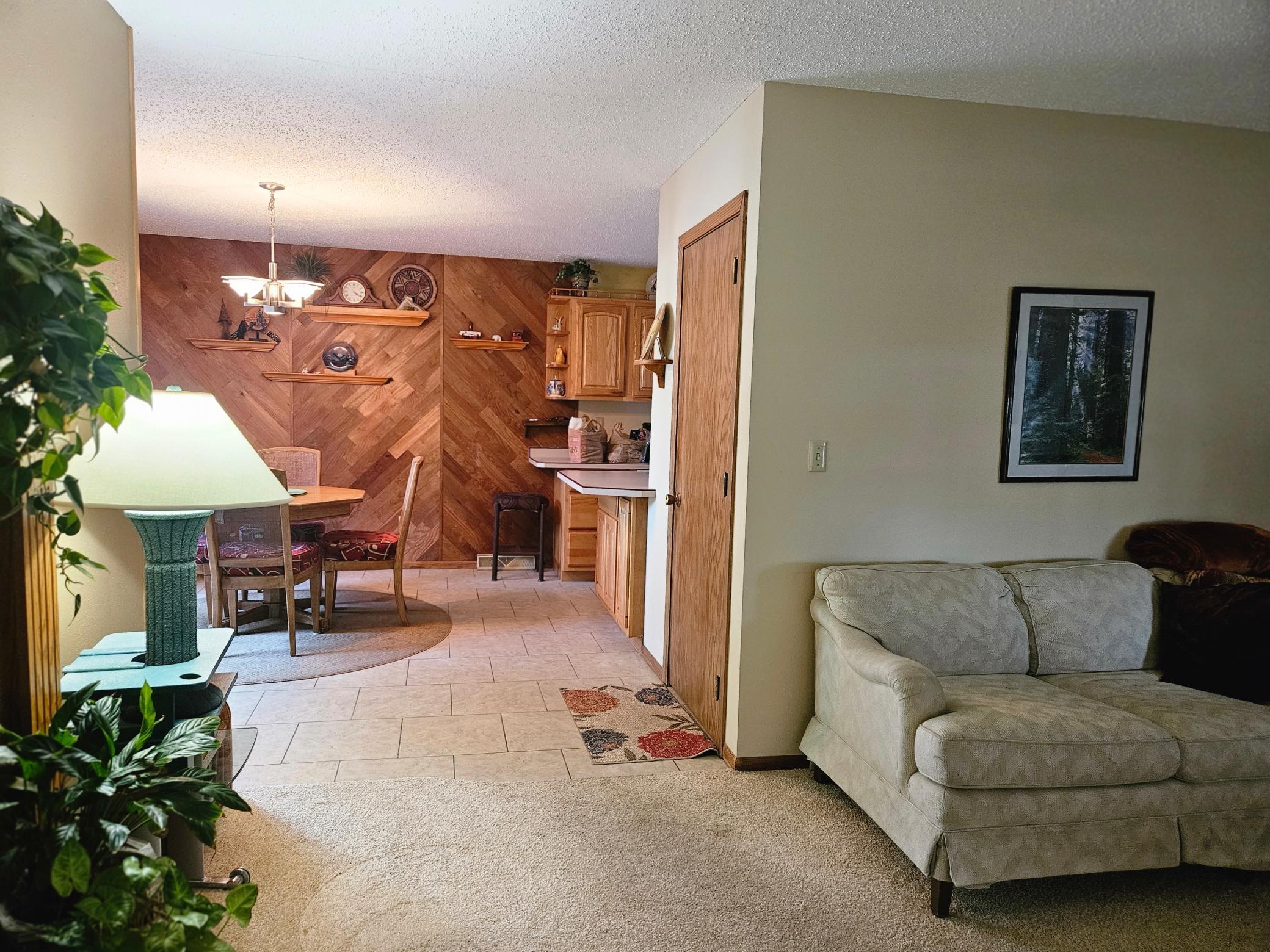 Living room into dining