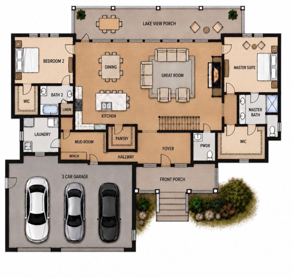 Future Home Rendition- Builder will design home to buyers liking/specs.