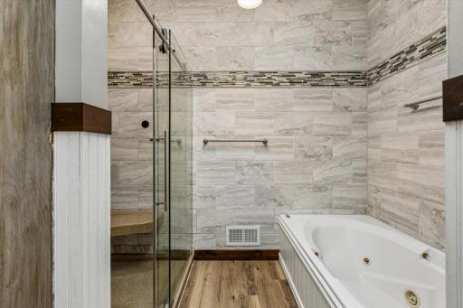 Jetted tub in primary with separate shower