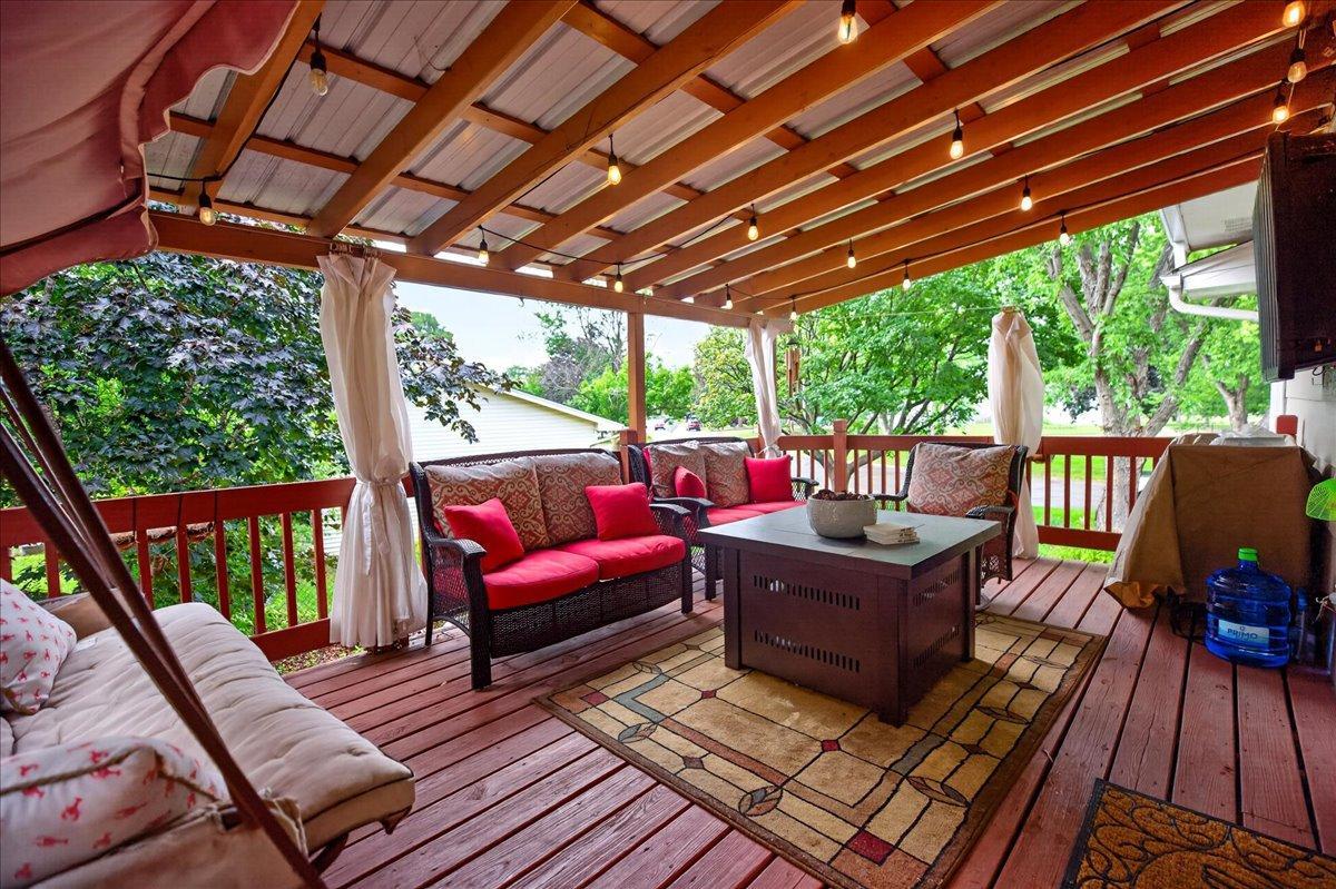 Covered Deck is perfect for enjoying family and friends