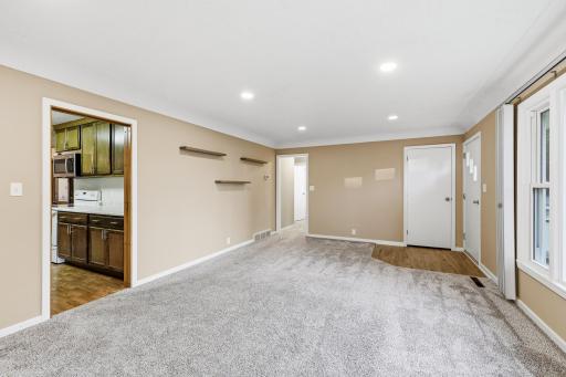 Family room flows into the kitchen