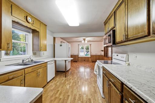 Kitchen has had some updating with additional cabinets and countertop added