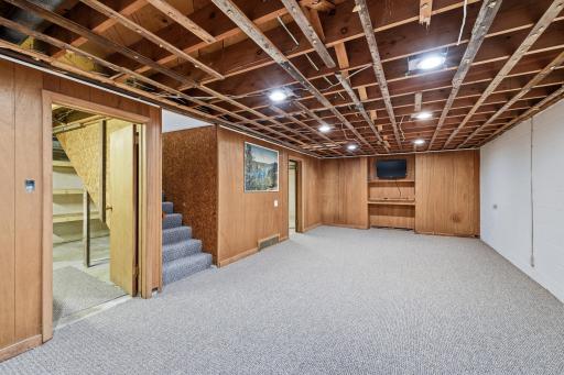Lower level family room with updated carpet