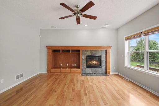 Living Room with entertainment center and gas fireplace