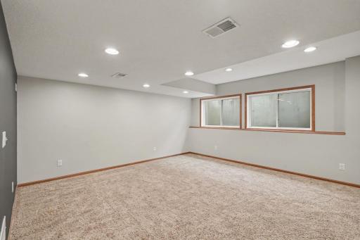 Game Room with egress windows