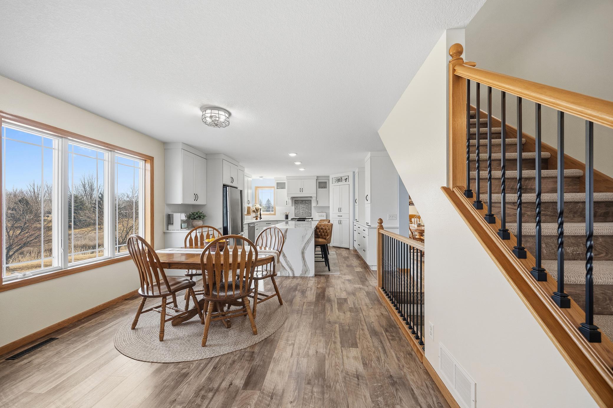 Eat in kitchen with open view of the backyard