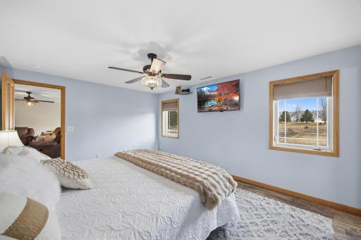 Modern and bright primary bedroom