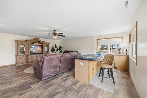 Basement family room with amble space to entertain