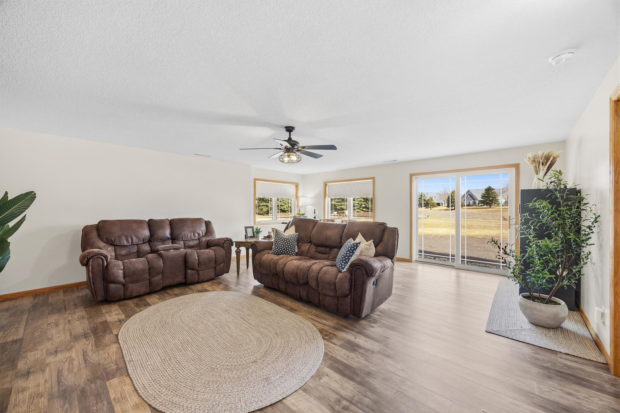 Bright and open family room with space to entertain