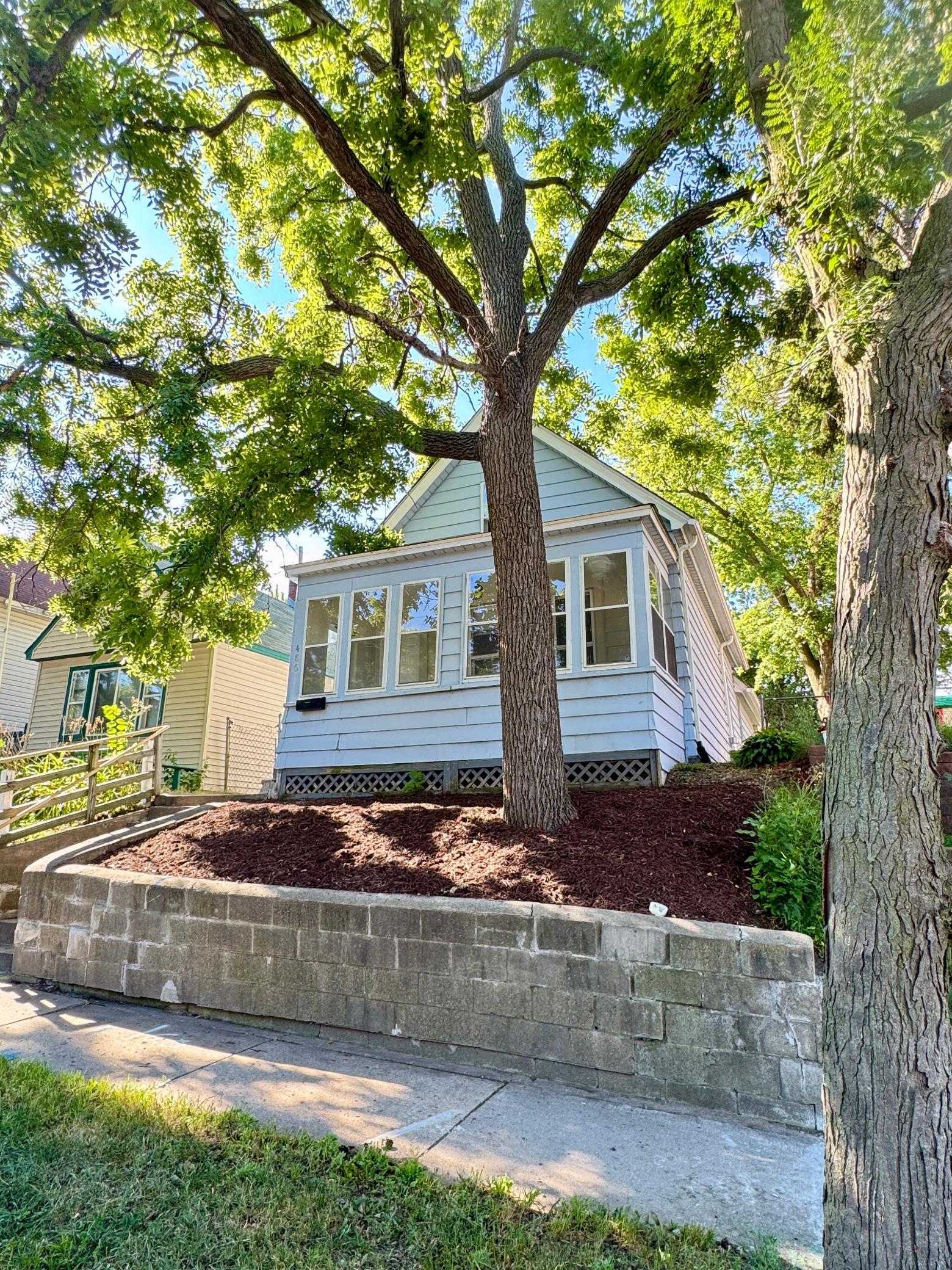 The front yard offers a large opportunity to start a beautiful garden!