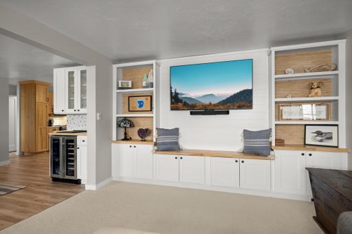 Added dry bar with cabinetry and backsplash to the informal dining area.