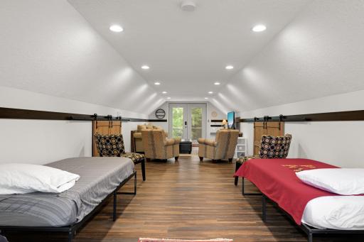 Finished bonus space above the garage, currently enjoyed as a bunkhouse.