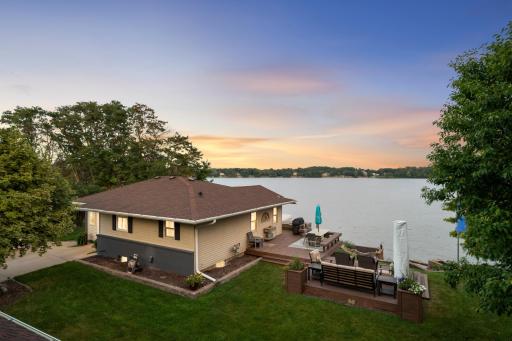 Incredible lakeside setting with ample entertaining space.