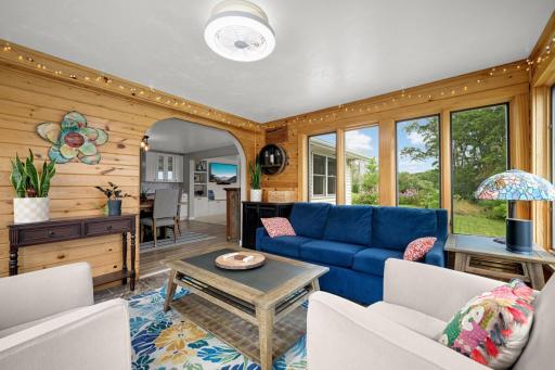 A cozy lakeside retreat for every season, with direct access to the lakeside deck.
