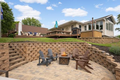 Beautiful lakeside setting for gathering around the fire and enjoying the waterfront.