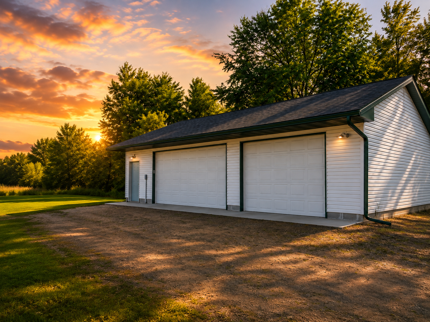 Detached 3 car garage with heat