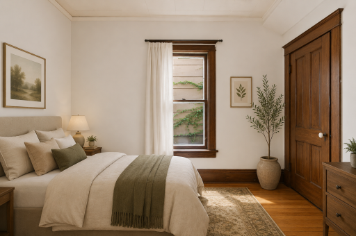 Virtually staged bedroom