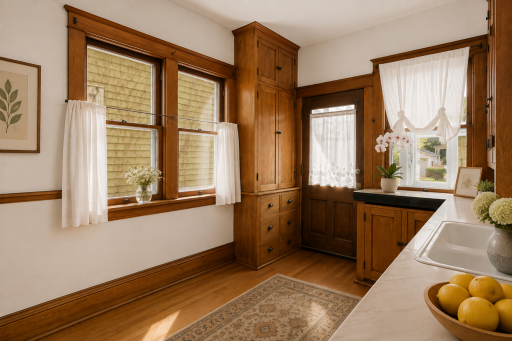 Virtually staged kitchen