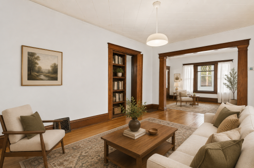 Spacious dining/living room - virtually staged