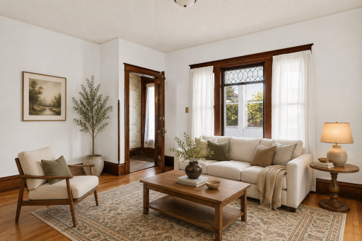 Charming woodwork throughout - virtually staged
