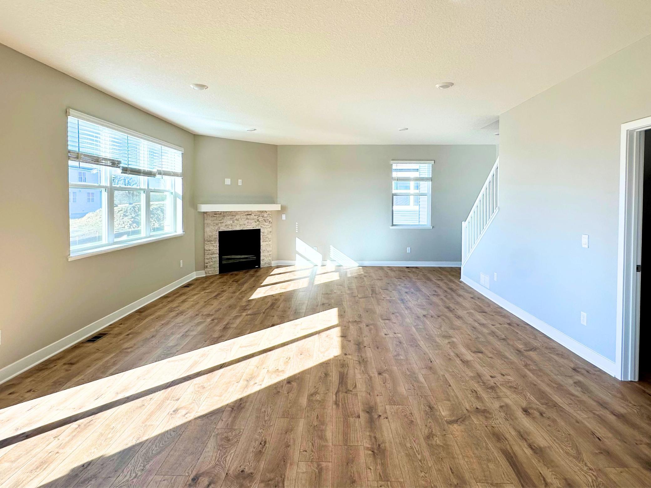 Wide open spaces! Home for sale will have an electric fireplace.