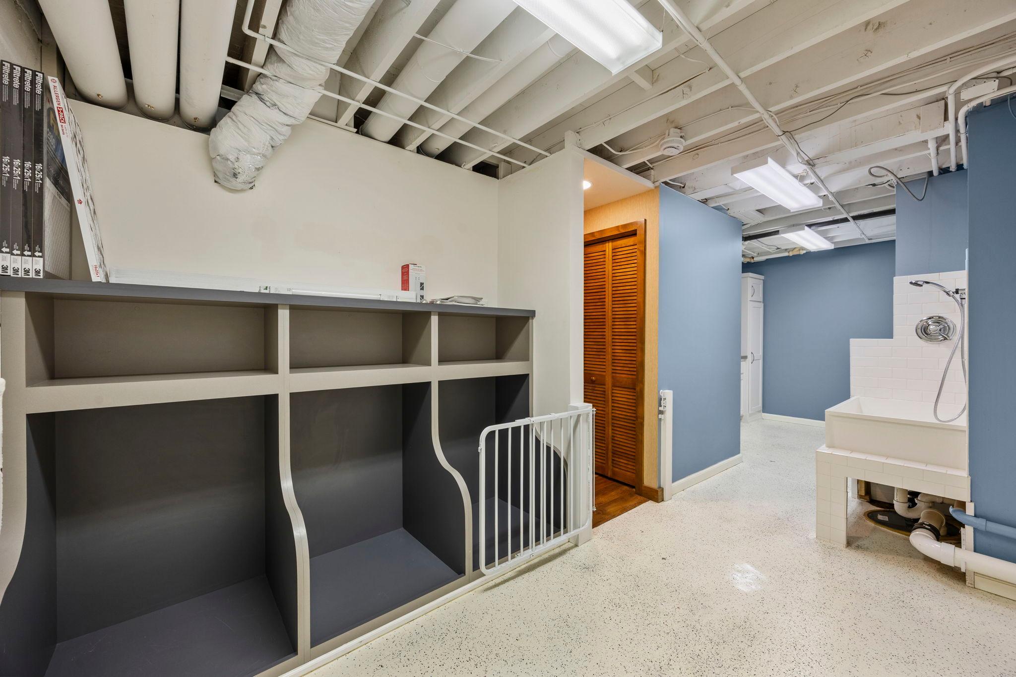 The finished laundry space takes everyday convenience a step further.