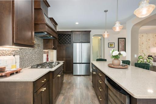 New fridge with beverage center & water inside.