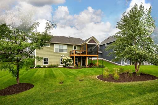 Beautifully landscaped yard with irrigation system.