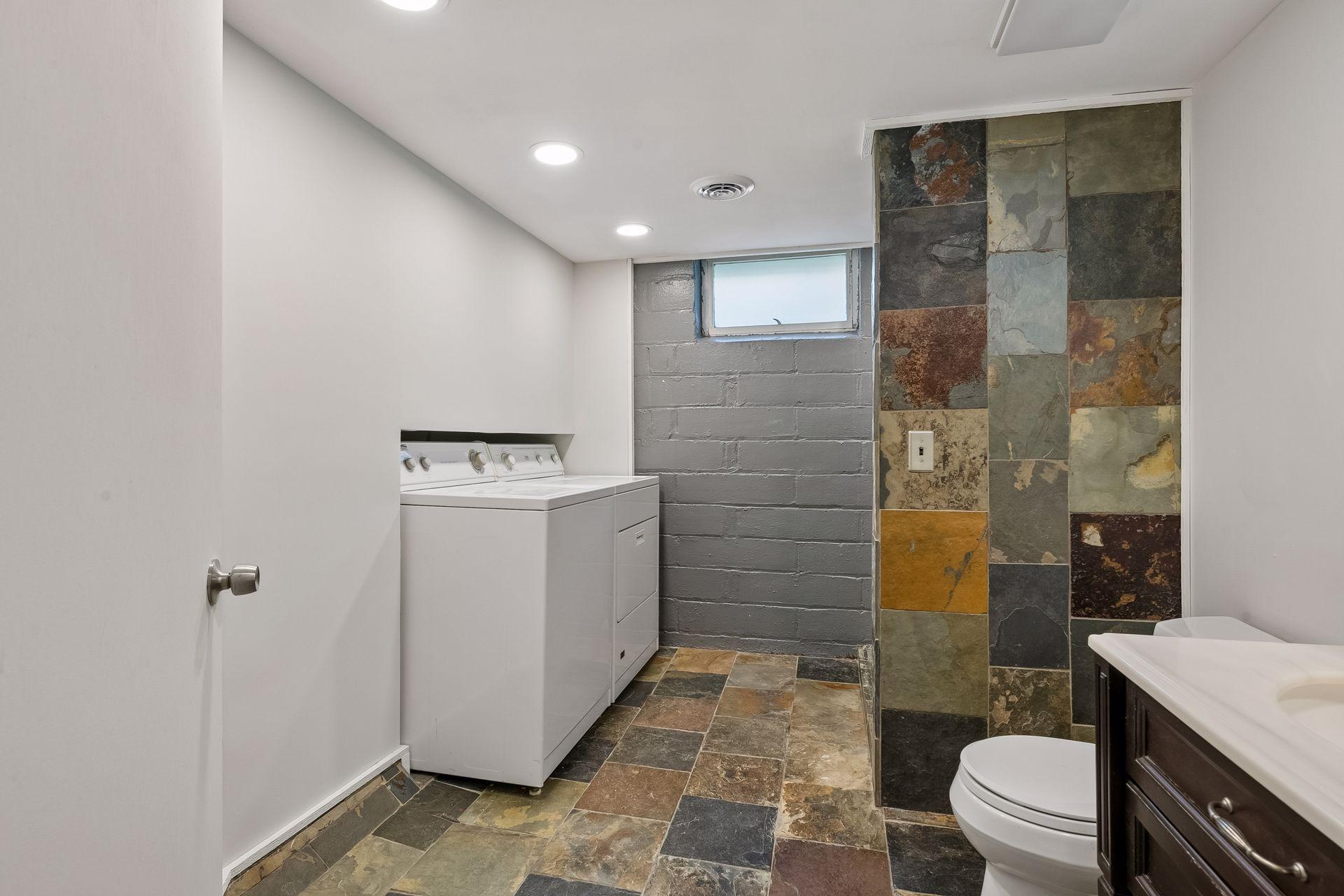 Lower Level 3/4 Bathroom and Laundry
