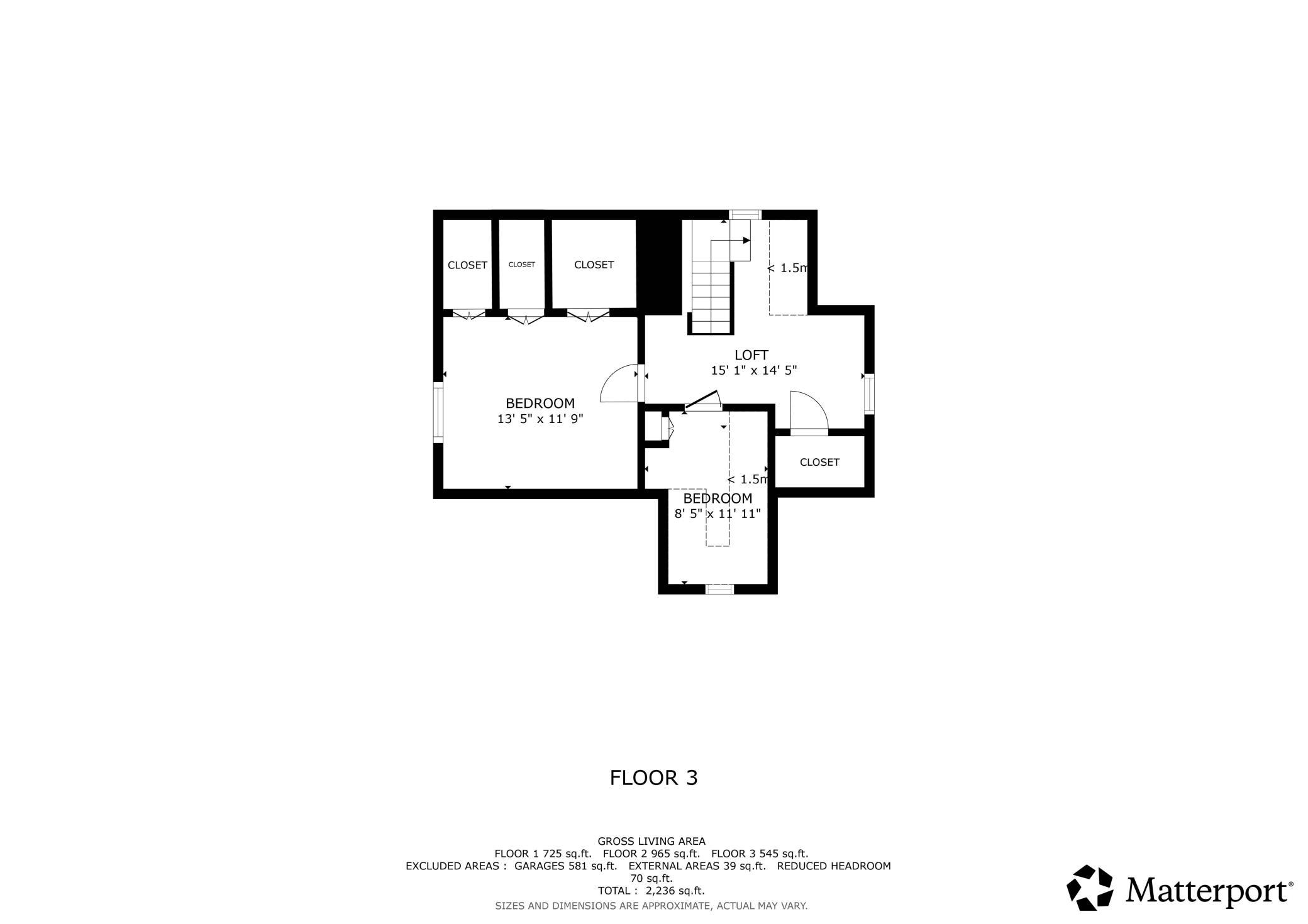 Upper Level Floor Plan.