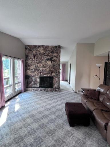 Beautiful stone fireplace