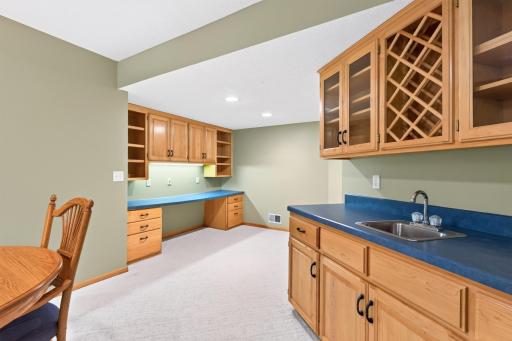 Wet bar and office area- more beautiful maple built-ins!