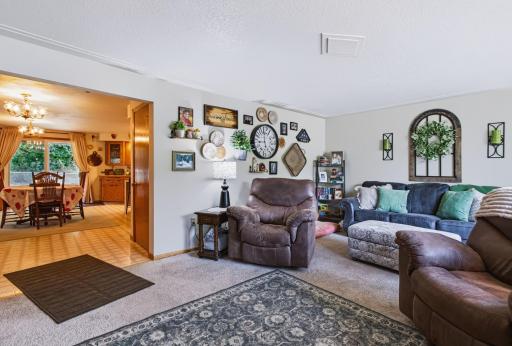 Nice flow from living room to kitchen.