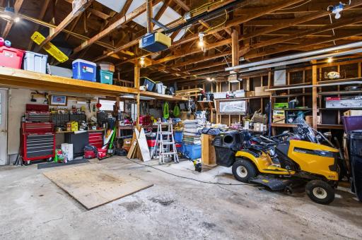 Two car garage with STORAGE!