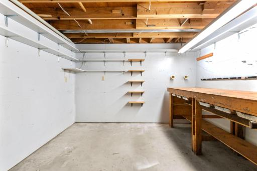 This is the workshop in the lower level of the house. The seller did a lot of woodworking and home projects.