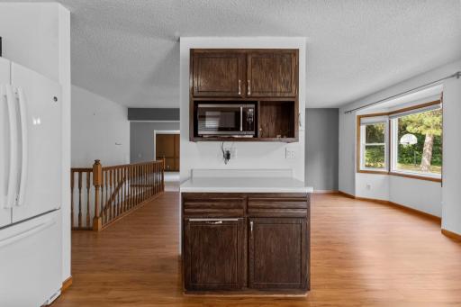 The microwave will stay with the home.
