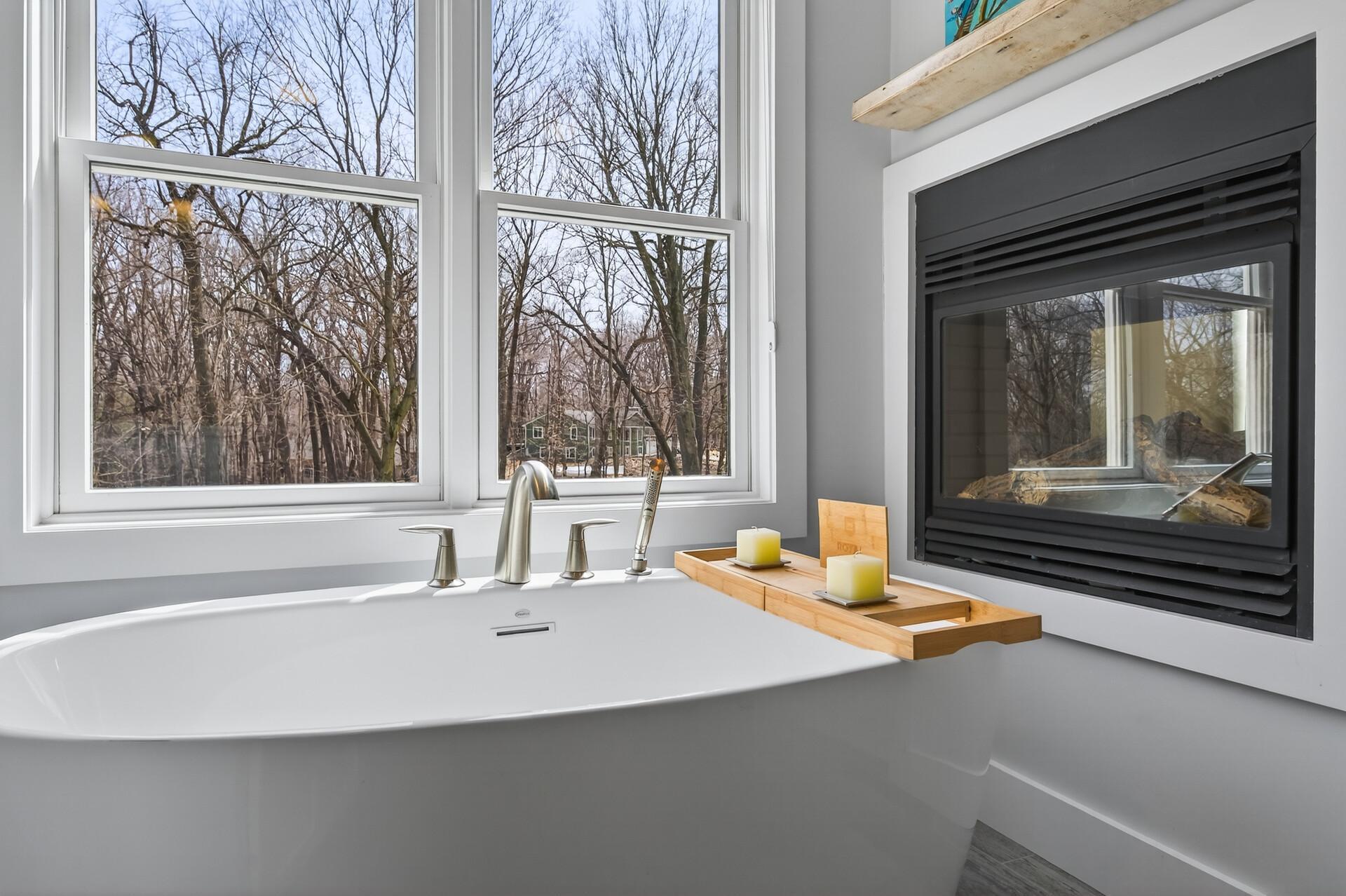Featuring a stunning fireplace!
