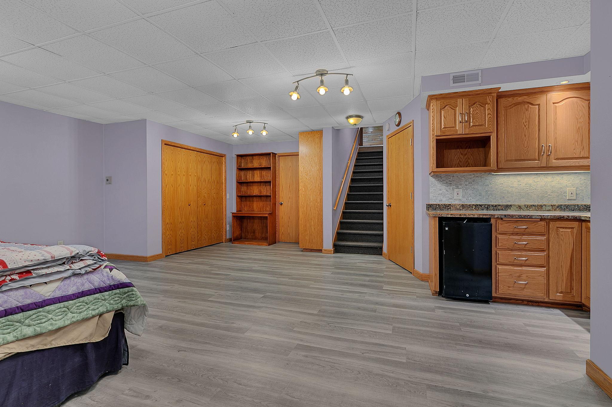 The lower level is finished and ready to be used as whatever type of space you need!